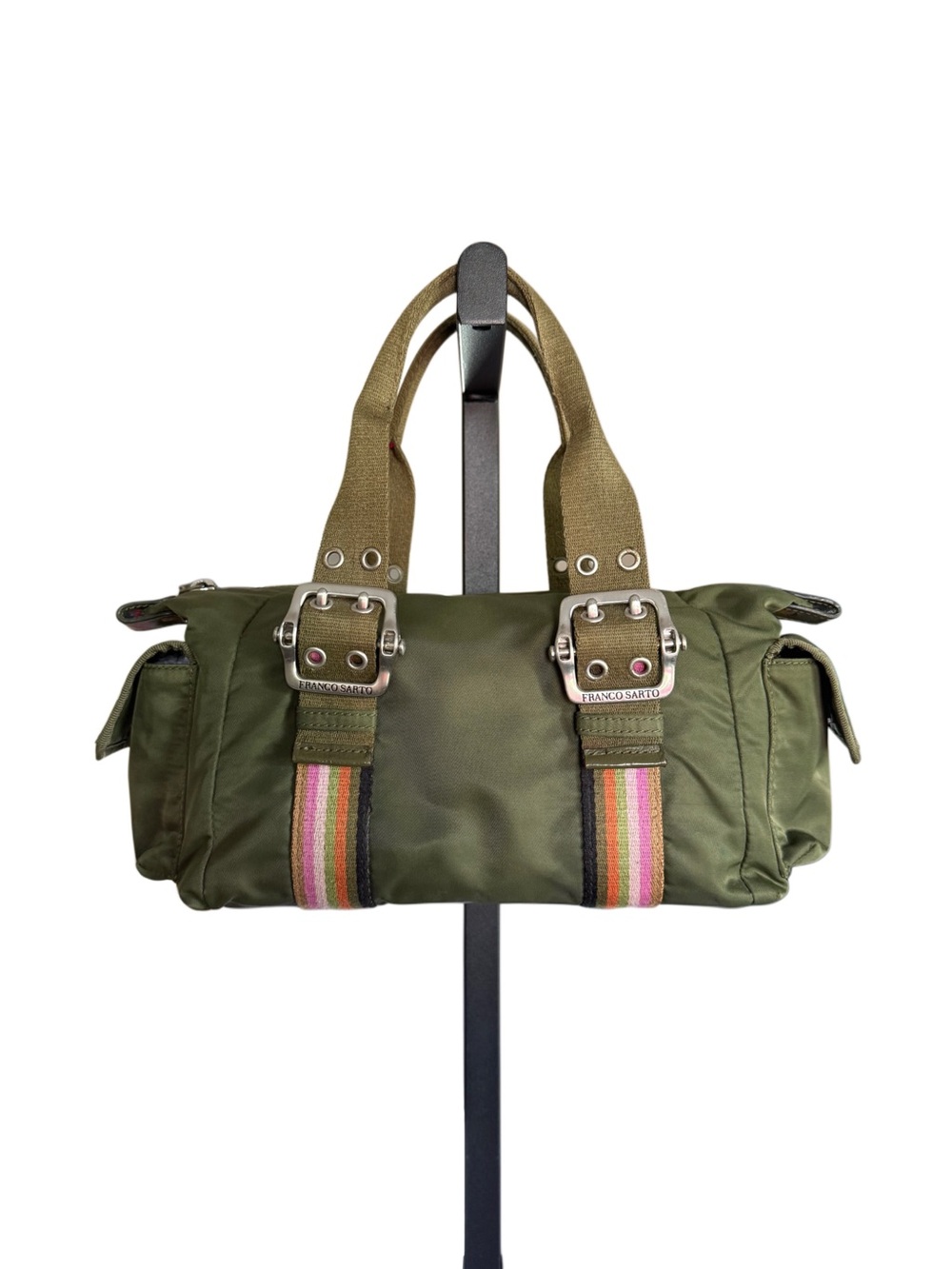 Vintage Y2k Franco Sarto Gorpcore Military Utility Shoulder Bag Durable Retro
